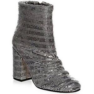 SCHUTZ  TAISE RUCHED, metallic dark silver size 7